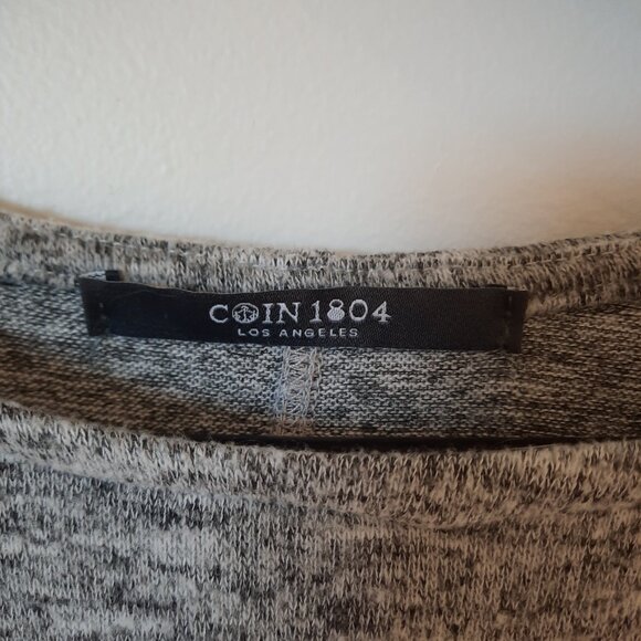 COIN 1804 Long Bell Sleeve Grey/Heather Light Sweater - Picture 2 of 5